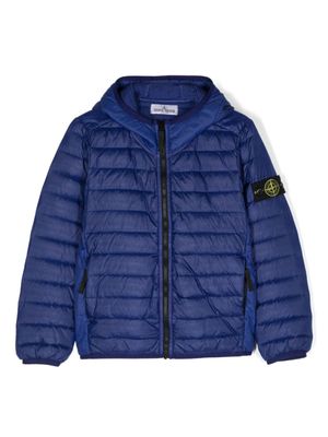 Stone Island Junior doudoune à motif Compass - Bleu