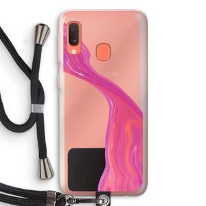 Paarse stroom: Samsung Galaxy A20e Transparant Hoesje met koord