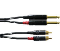 Cordial CFU 1.5 PC audio kabel 1,5 m 2 x RCA 2 x 6.35mm Zwart - thumbnail