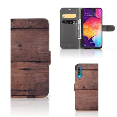 Samsung Galaxy A50 | Book Style Case | Old Wood