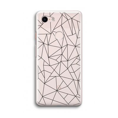 Geometrische lijnen zwart: Google Pixel 3 Transparant Hoesje