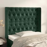 Hoofdbord met randen 93x16x118/128 cm fluweel donkergroen Hoofdbord met randen 93x16x118/128 cm fluweel donkergroen
