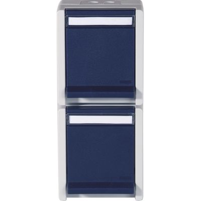 Stopcontact dubbel waterdicht IP55 met klep verticaal