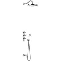 Regendouche set Tres Clasic | Inbouw | Thermostaatkraan | 3-weg | Vintage | Chroom
