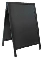 Stoepbord securit 550x850x30mm zwart hout