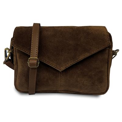 Chabo Bags Envelop Schoudertasje Rio Romy Suede Cognac / Bruin