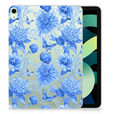 Siliconen Hoesje voor iPad Air (2020/2022) 10.9 inch Flowers Blue Siliconen Hoesje voor iPad Air (2020/2022) 10.9 inch Flowers Blue