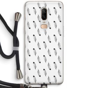 Pluimen: OnePlus 6 Transparant Hoesje met koord