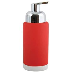 MSV Zeeppompje|dispenser Enzo - keramiek - rood|zilver - 18 cm