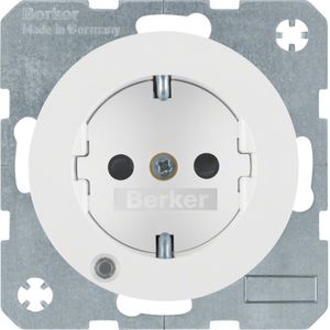 Berker wandcontactdoos randaarde + LED controlelamp R1-R3 wit 41102089