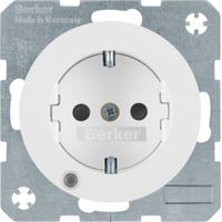 Berker wandcontactdoos randaarde + LED controlelamp R1-R3 wit 41102089