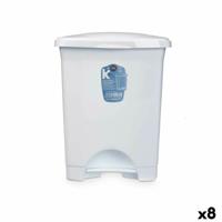 Pedaalemmer Wit Plastic 10 L (8 Stuks)