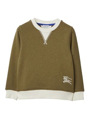 Burberry Kids sweat en coton à motif EKD - Vert