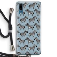 Zebra: Huawei P20 Transparant Hoesje met koord