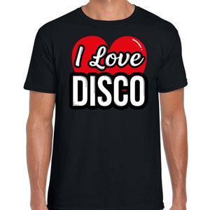 I love disco verkleed t-shirt zwart voor heren - Disco party verkleed outfit 2XL  -