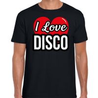 I love disco verkleed t-shirt zwart voor heren - Disco party verkleed outfit 2XL  - - thumbnail