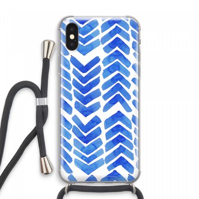 Blauwe pijlen: iPhone XS Max Transparant Hoesje met koord