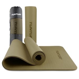 Tunturi Yogamat 8mm | Pilates mat | Fitnessmat | 183 x 61 x 0,8 cm | Incl Draagtas | Anti Slip en Eco | Groen