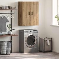 Wandkast artisanaal eikenkleurig 69.5 x 34 x 90 cm Bewerkt hout