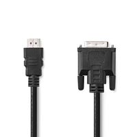 HDMI- DVI-Kabel | HDMI-Connector - DVI-D 24+1-Pins Male | 3,0 m | Zwart