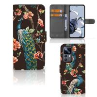 Xiaomi 12T | 12T Pro | Telefoonhoesje | Met pasjeshouder | Pauw met Bloemen