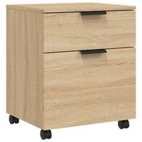 The Living Store Dossierkast Sonoma Eiken - Bureaukast 45x38x54 cm - Zwenkwielen