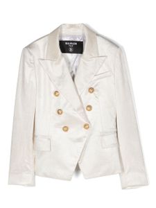 Balmain Kids blazer en velours côtelé à boutonnière croisée - Blanc