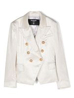 Balmain Kids blazer en velours côtelé à boutonnière croisée - Blanc - thumbnail