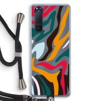 Colored Zebra: Sony Xperia 5 II Transparant Hoesje met koord