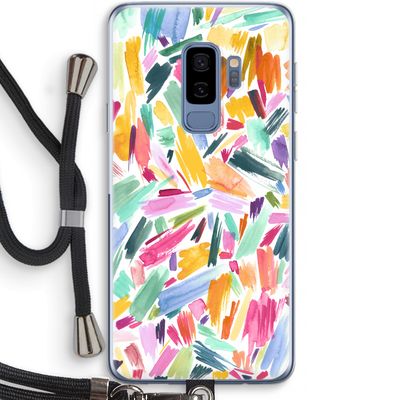 Watercolor Brushstrokes: Samsung Galaxy S9 Plus Transparant Hoesje met koord
