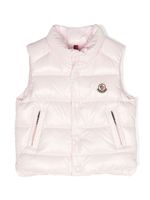 Moncler Enfant gilet matelassé à patch logo - Rose - thumbnail