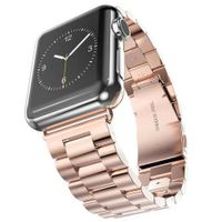 Bandje geschikt voor Apple Watch 42/44MM - Maat One Size - Metalen band - Polsband - Vlindersluiting - Metaal - Rose Goud