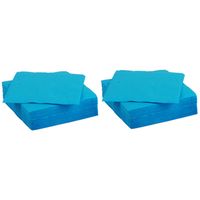 Diner/feest servetten - 60x - blauw - 38 x 38 cm - papier - 3-laags