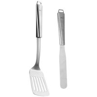 5Five Keukengerei bakspatel/bakspaan - set 2x - zilver RVS - 34 en 29 cm