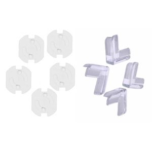 Kinder/baby veiligheid set 4x hoekbeschermers en 5x stopcontact beschermers