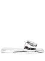 Tory Burch claquettes Double T en cuir - Argent