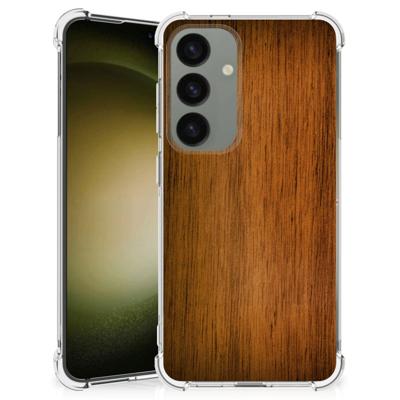 Samsung Galaxy S24 Stevig Telefoonhoesje Donker Hout Samsung Galaxy S24 Stevig Telefoonhoesje Donker Hout