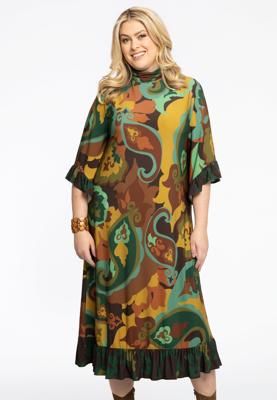 Yoek Jurk met turtle neck MAUDE | Groen | Maat 46/48