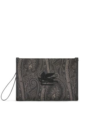 ETRO grande pochette à motif cachemire - Noir