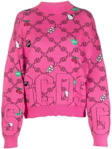 GCDS x Hello Kitty sweat en maille intarsia - Rose