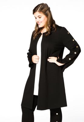 Yoek Vest met knopen | Zwart | Maat 50/52