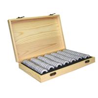 2 stuks 100 commemorative munt bescherming dozen munt collectie munt opbergdoos (hout)