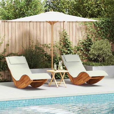 Ligstoel 2 pcs Bruin 60 x 154 x 74cm Massief acaciahout