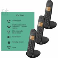 Draadloze telefoon Logicom ILOA 350 TRIO Zwart