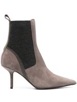 Brunello Cucinelli bottines à détail de chaîne 85 mm - Gris - thumbnail