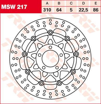 TRW Remschijf, remschijven voor de moto, MSW217