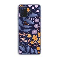 Flowers with blue leaves: Samsung Galaxy A03s Transparant Hoesje