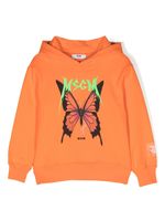 MSGM Kids hoodie en coton à logo imprimé - Orange - thumbnail