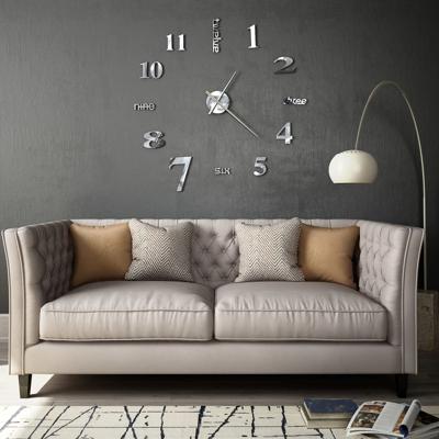 VidaXL 3d-wandklok 100 cm xxl modern zilverkleurig