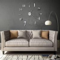 VidaXL 3d-wandklok 100 cm xxl modern zilverkleurig